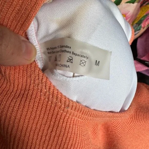 Orange and White Polka Dot One Piece Swimsuit - Picture 3 of 4